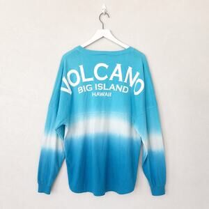 Spirit Jersey Volcano Big Island Hawaii Dip Dye Long Sleeve Shirt Large